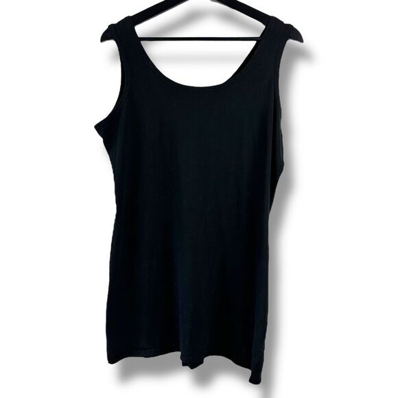 Cut Loose Women's Size XL Basic Stretch Cotton Tank Solid Black Casual Basic - Picture 2 of 7